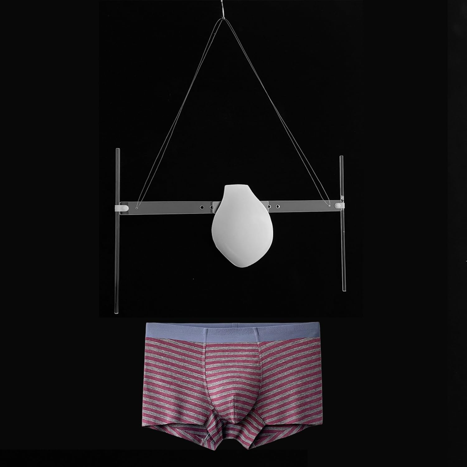 Labasuan Men's One Color Man Underwear Swimsuit Mannequin Torso, Underwear Display Rack Invisible, Adjustable Mannequin Torso Pants Clothes Hangers,3D Acrylic Underwear Hanger, For Underpants Display