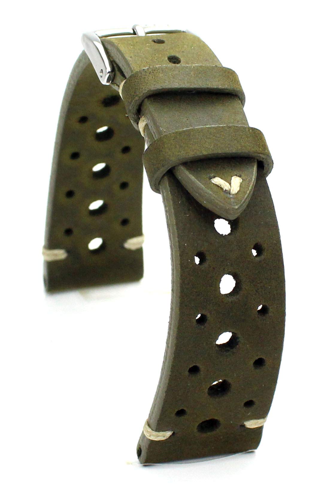 Horlogeband 20mm zwart ecovriendelijk rundleder - Beste aanbieding