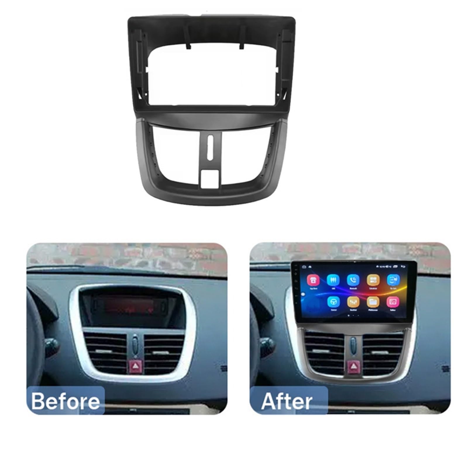 Montaje Autoradio Marco Compatible con Radio de Coche 2DIN 9 Pulgadas y 2006-2010, Marco navegación, Panel estéreo