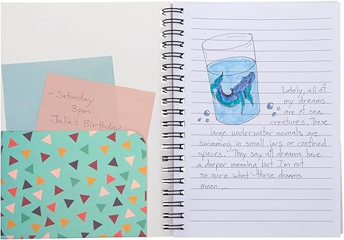 Miniatura 5 de Cuadernos en espiral inspirados en los años 90 para la escuela, con rayas universitarias (7 x 5 pulgadas, 6 unidades)