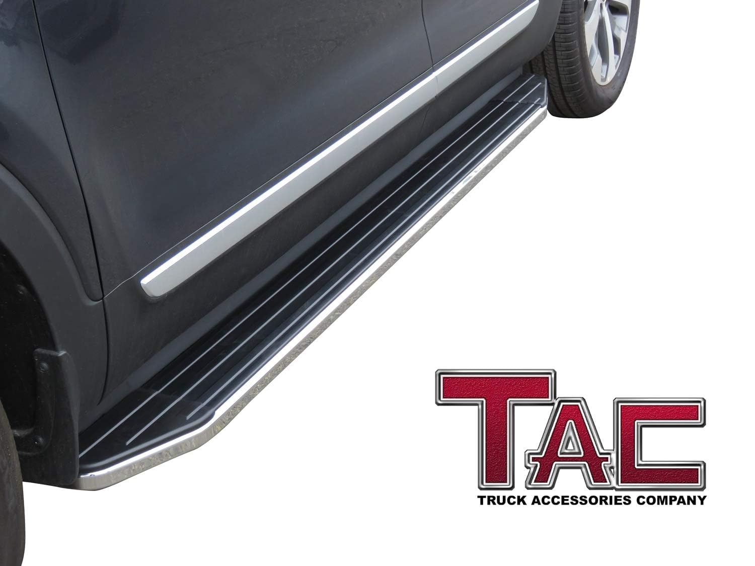 TAC Side Steps Running Boards Compatible with 2020-2024 KIA Telluride SUV 5.5” Aluminum Black Side Bars Step Rails Nerf Bars (2 pcs Running Boards)