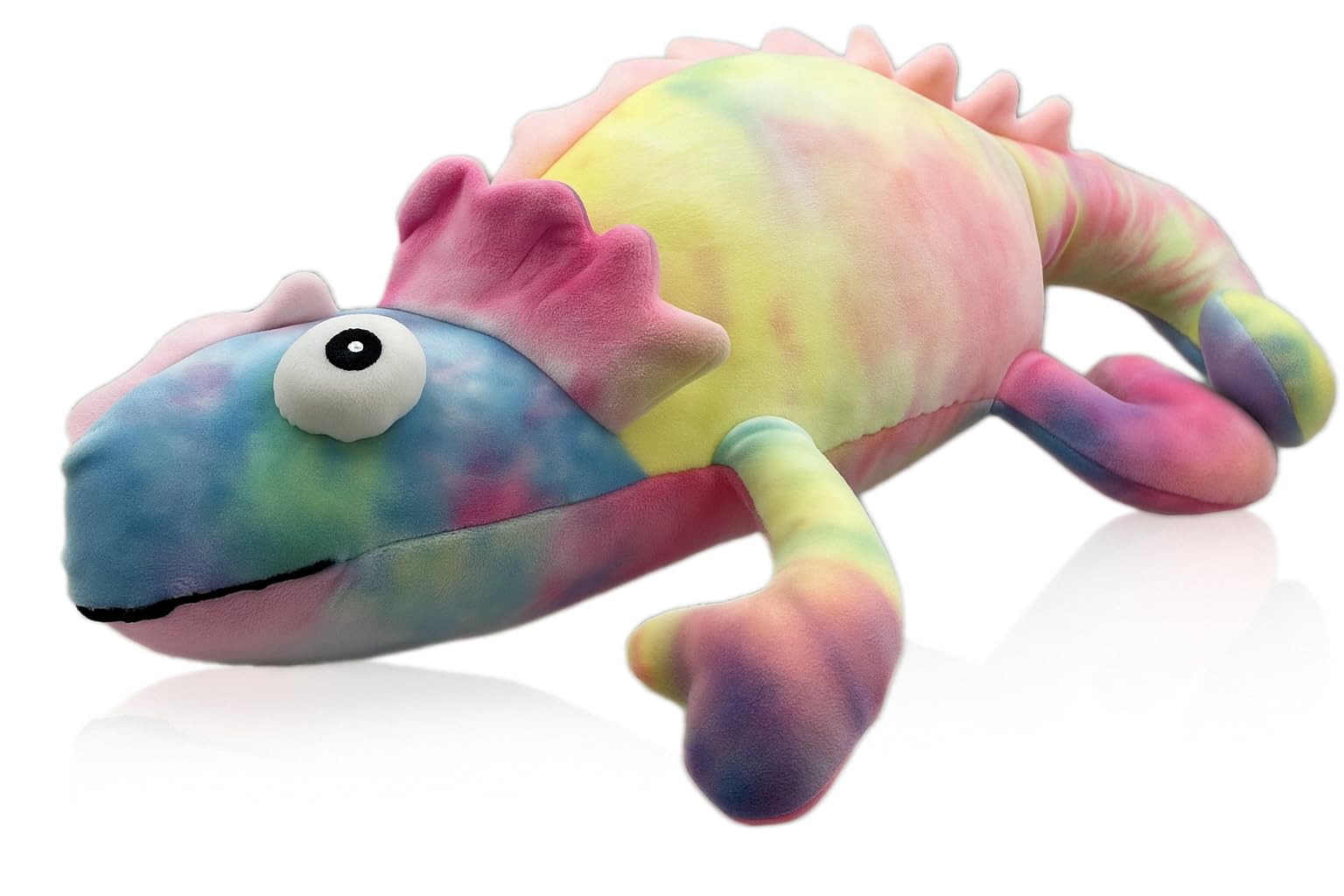 Mel-O-Design Pluszak kameleon 65 cm – duży, kolorowy kameleon, pluszowa zabawka, miękka pluszowa zabawka do przytulania, prezent dla dzieci i fanów zwierząt