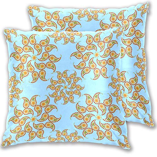 MNSRUU Mandala-Zeichnung, orientalischer Stil, Kissenbezüge für Sofa, Bett, Wohnzimmer, 2 Stück, quadratisch, 40,6 x 40…