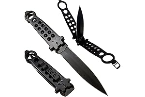 Double Edge Blade Folding Knife - 9 Inch Cool Tactical Knives for Men