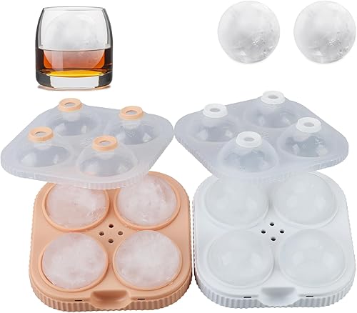 Bandeja para cubitos de hielo, moldes redondos grandes de 2.54 pulgadas, fácil de liberar, perfecta para cócteles, whisky, bourbon, jugo, café