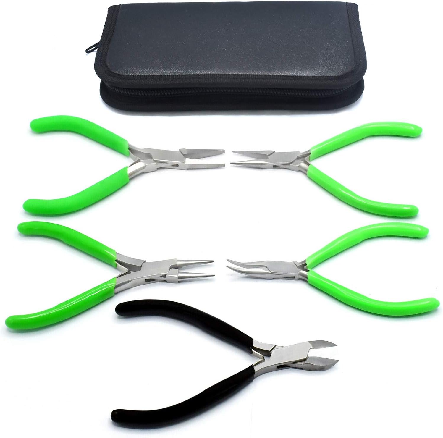 5 Pc Jewelers Pliers Set Jewelry Making Beading Wire Wrapping Hobby 5 PLIER KIT
