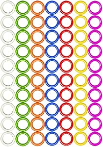 140-Piece Colorful Metal O-Ring Stitch Markers For Knitting & Crochet - 8mm Rainbow Craft Supplies