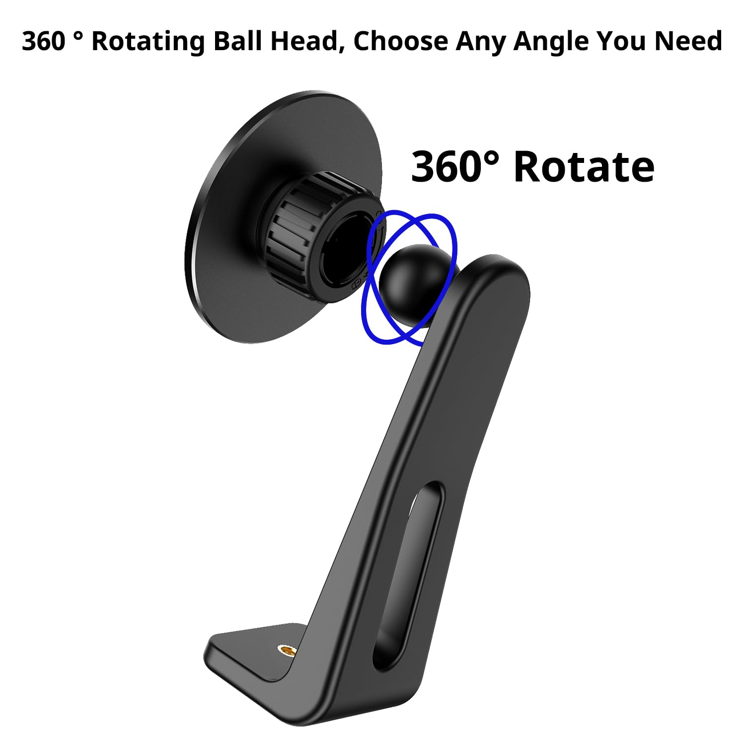 Supporto Treppiede Magnetico Universale – Base 360° Girevole Con Inclinazione 60°, Vite Da 1/4″ – Compatibile Con IPhone 12-15 E Altri Smartphone – Incluso Anello Magnetico
