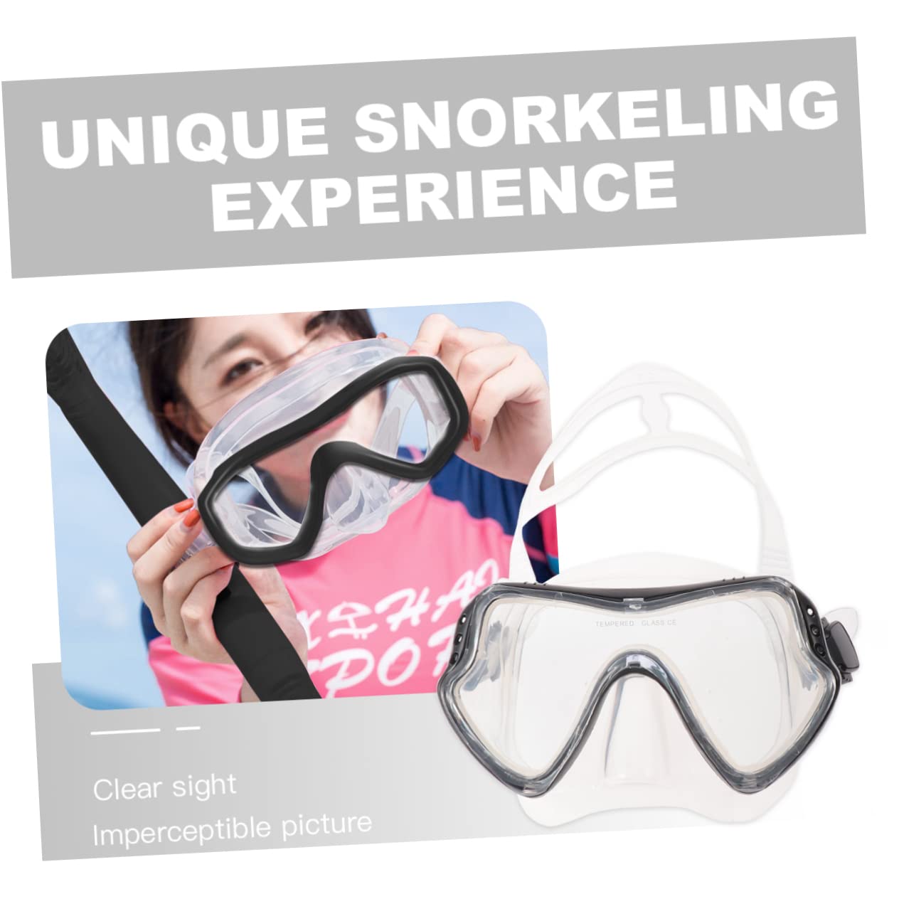 Set Maschera da Snorkeling in Silicone Nero per Uomini e Donne | Grande Capacità, Apertura Rapida, per Attività Subacquee e Snorkeling, Completo