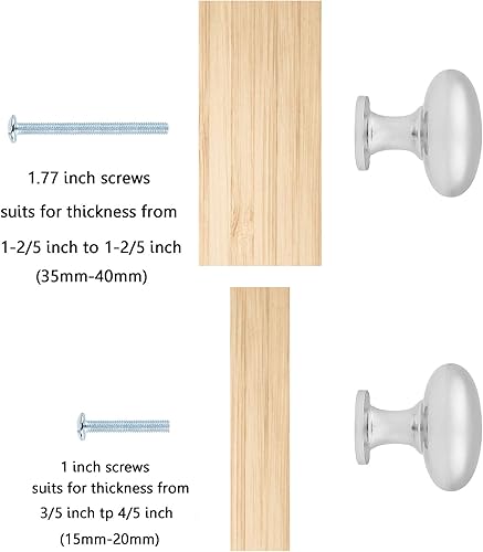 Miniatura 7 de Paquete de 10 pomos negros resistentes para dormitorio, baño, cocina, armario de 1-15 pulgadas de diámetro, forma de hongo redondo, pomos para