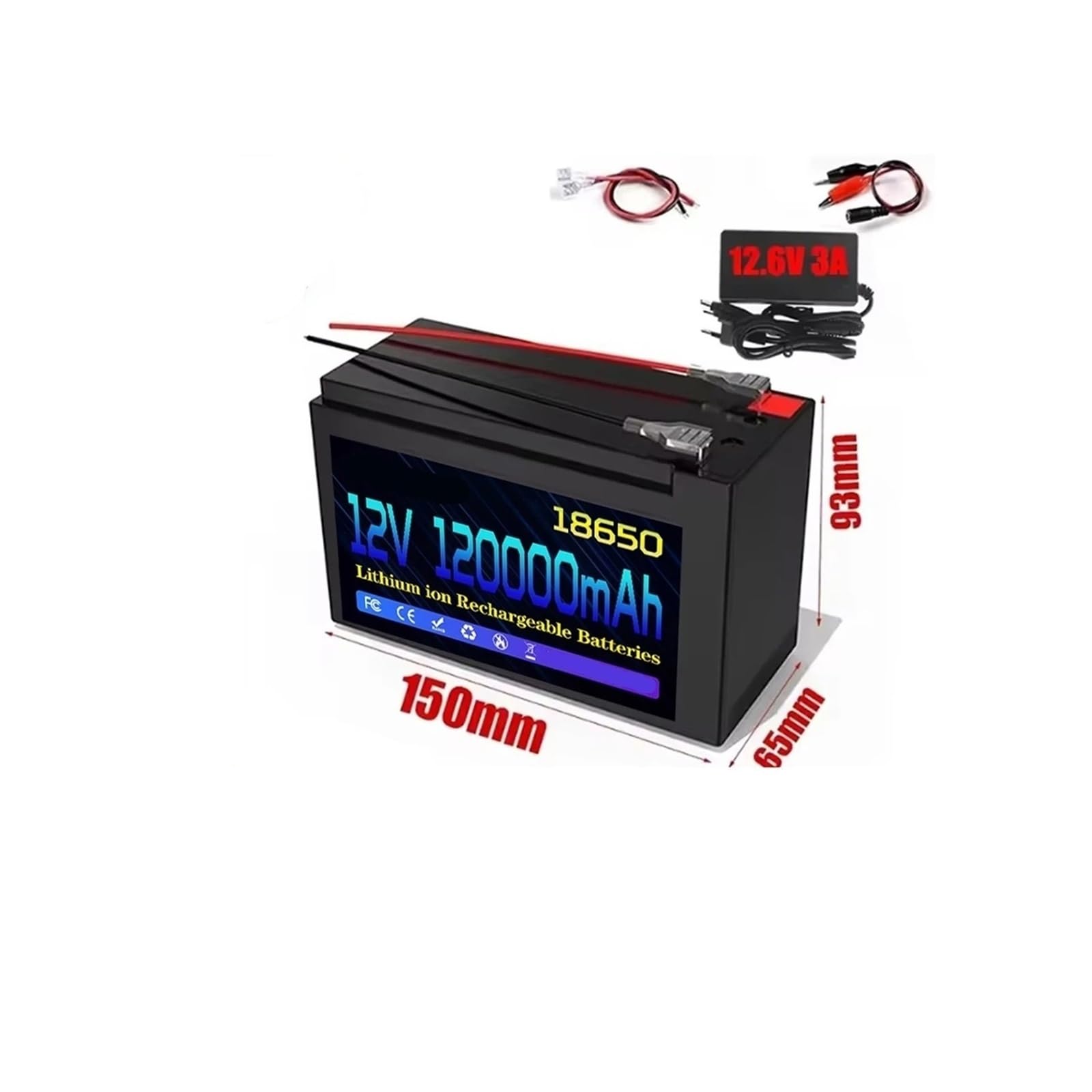 Versione Aggiornata Della Deep Cycle Outdoor Big Battery Di Litio Ferro Fosfato | Batteria al litio ricaricabile portatile 12V 120Ahh(12V 100000mAh)