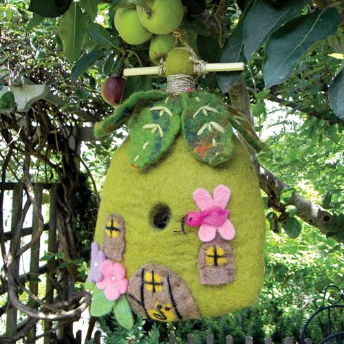 Global Crafts Wild Woolies Felt Birdhouse - Fairy House