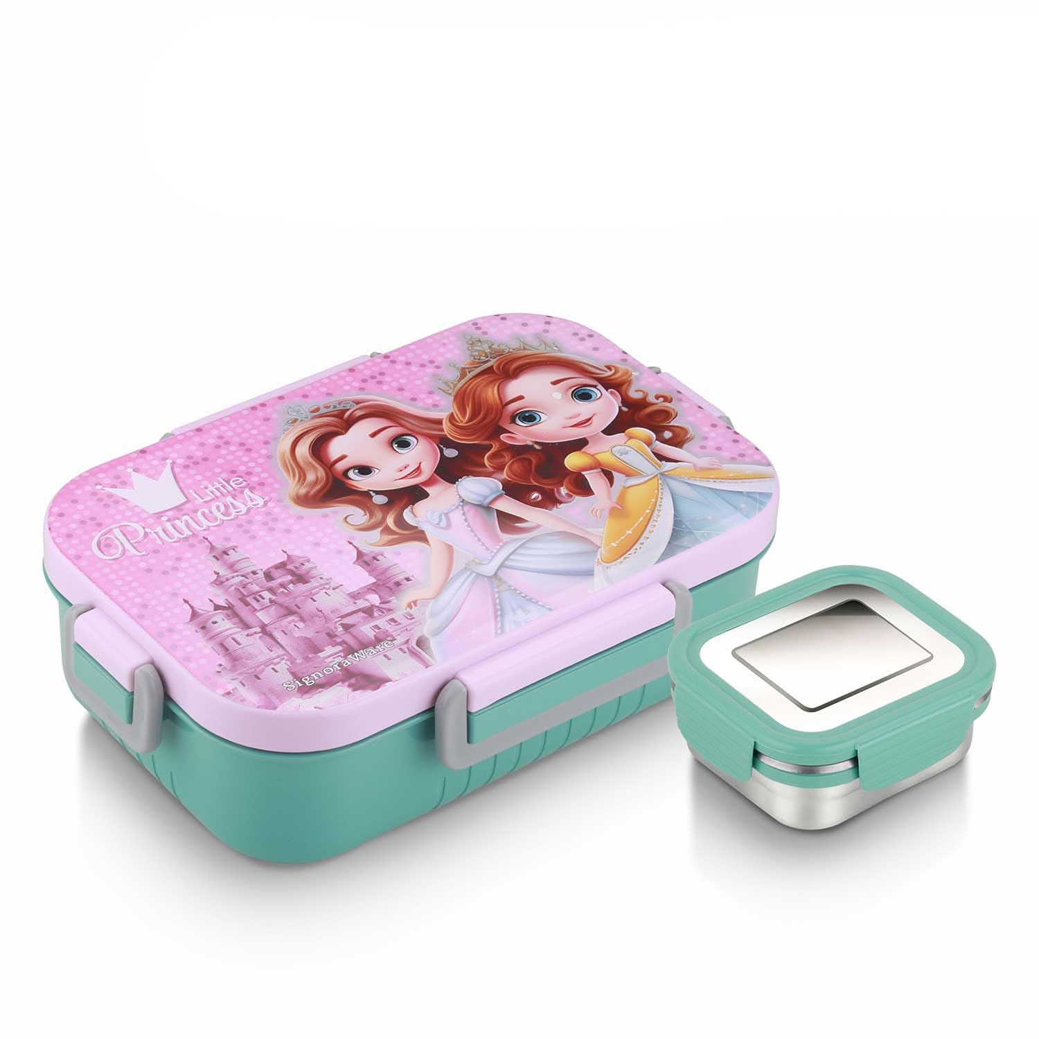 Signora Ware Nugget Printed Stainless Steel Lunch Box | Airtight & Leakproof | Maintain Crispness & Freshness | Ideal for School Kids | Great for Picnic & Outdoor Activities (700ml + 130ml | Pink) — Amazon image 12