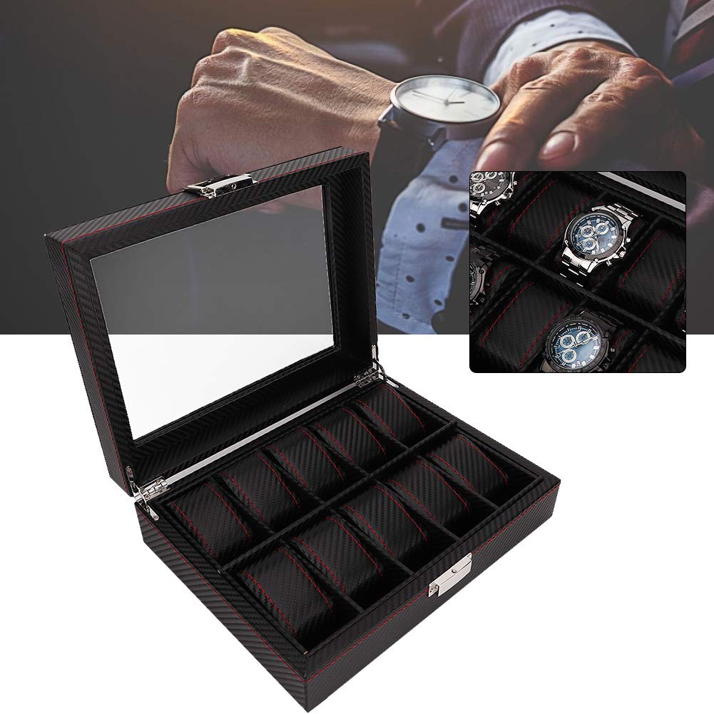 Alvinlite 10 Grids Portable Travel Watch Display Aufbewahrungsbox Collector Case Organizer für Ringe, Ohrringe, Halsketten Geschenk für Mädchen Mutter Frauen