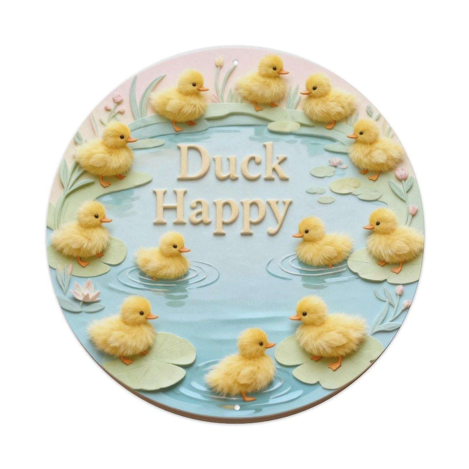 Duck Happy Metal Tin Sign Plaque