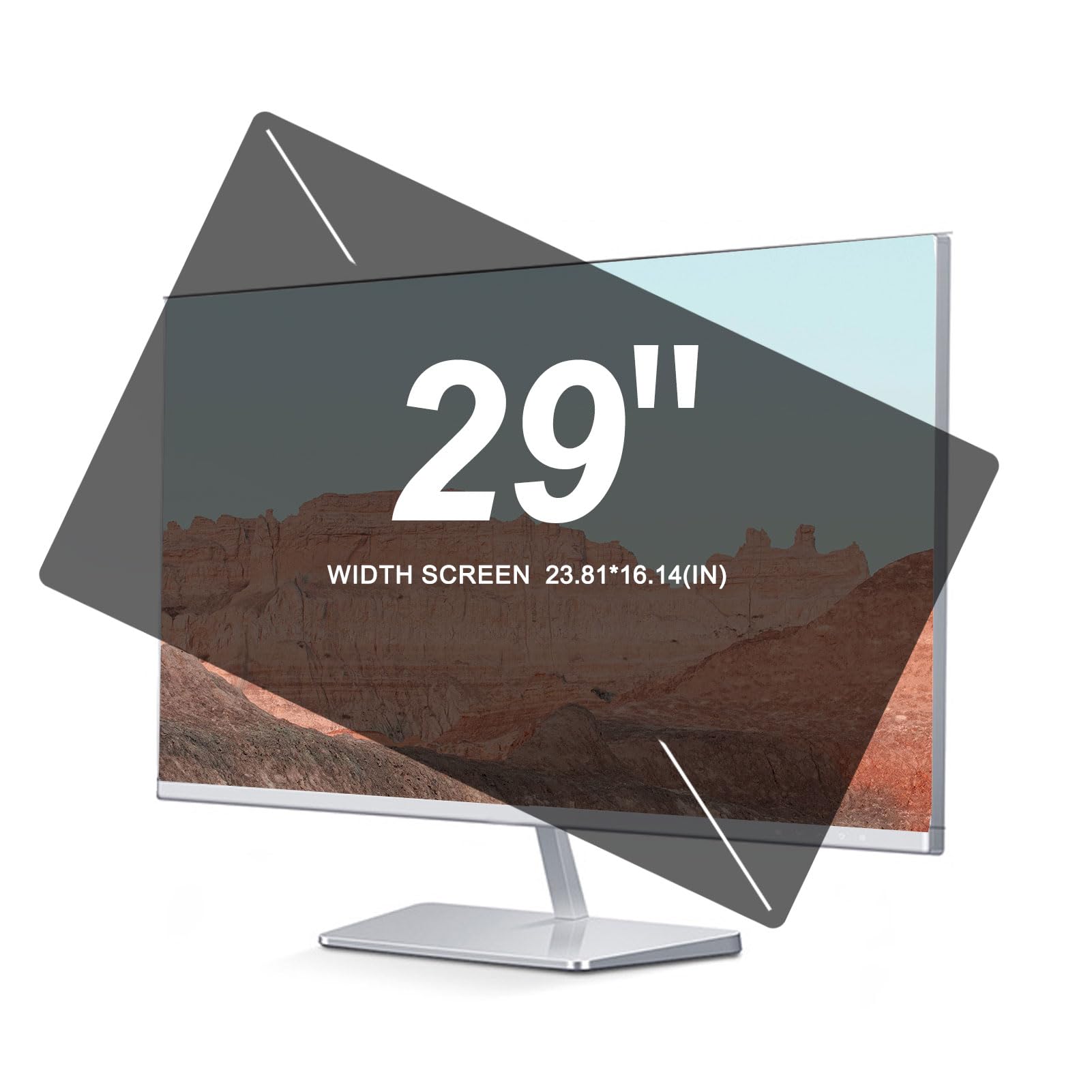 TYLGDSGS 29 Inch Computer Privacy Screen,Avoid Direct Sunlight on The Screen,Compatible with Various Monitor Brands.Anti-Glare/Anti Blue Light/Anti Scratch Film. Size Is(605 * 410 mm).