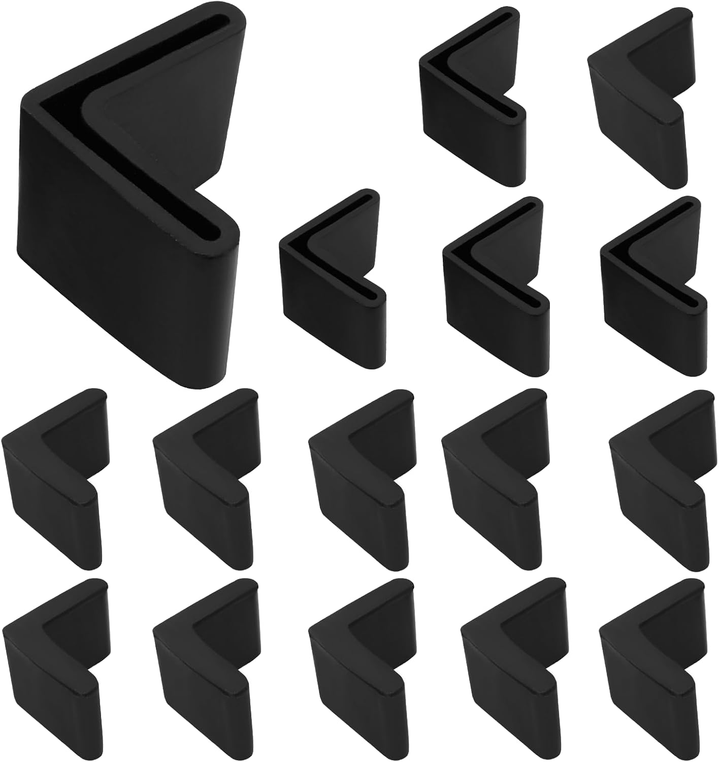 Litoexpe 16pcs L Shape Rubber Angle Iron Caps, Furniture Angle Iron