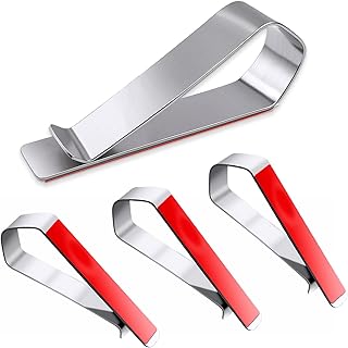 Jonfolk DIY Sun Visor Clips – Stainless Steel Clips with 3M Adhesive for Custom Displays (Photo Frames Not Included) – Strong Hold Accessory for Car, Home & Office (4-Pack)