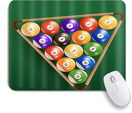 Kapanouマウスパッド ビリヤードボールスヌーカー緑の背景イラストスポーツテーマ ゲーミング オフィス おしゃれ 耐久性が良い 滑り止めゴム底 ゲーミングなど適用 マウス 用ノートブックコンピュータマウスマット Kapanou