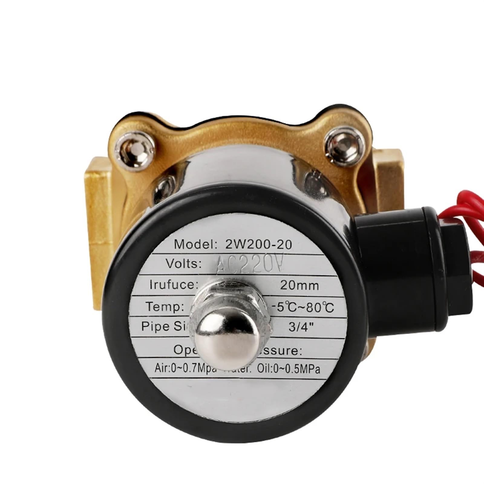 Pneumatyczny DN08 DN10 DN15 DN20 DN25 1/4" 3/8" 1/2 "3/4" 1 "zawór elektromagnetyczny 12 V 220 V zawór pneumatyczny do wody, oleju, helu gazu (DN15, AC220V)