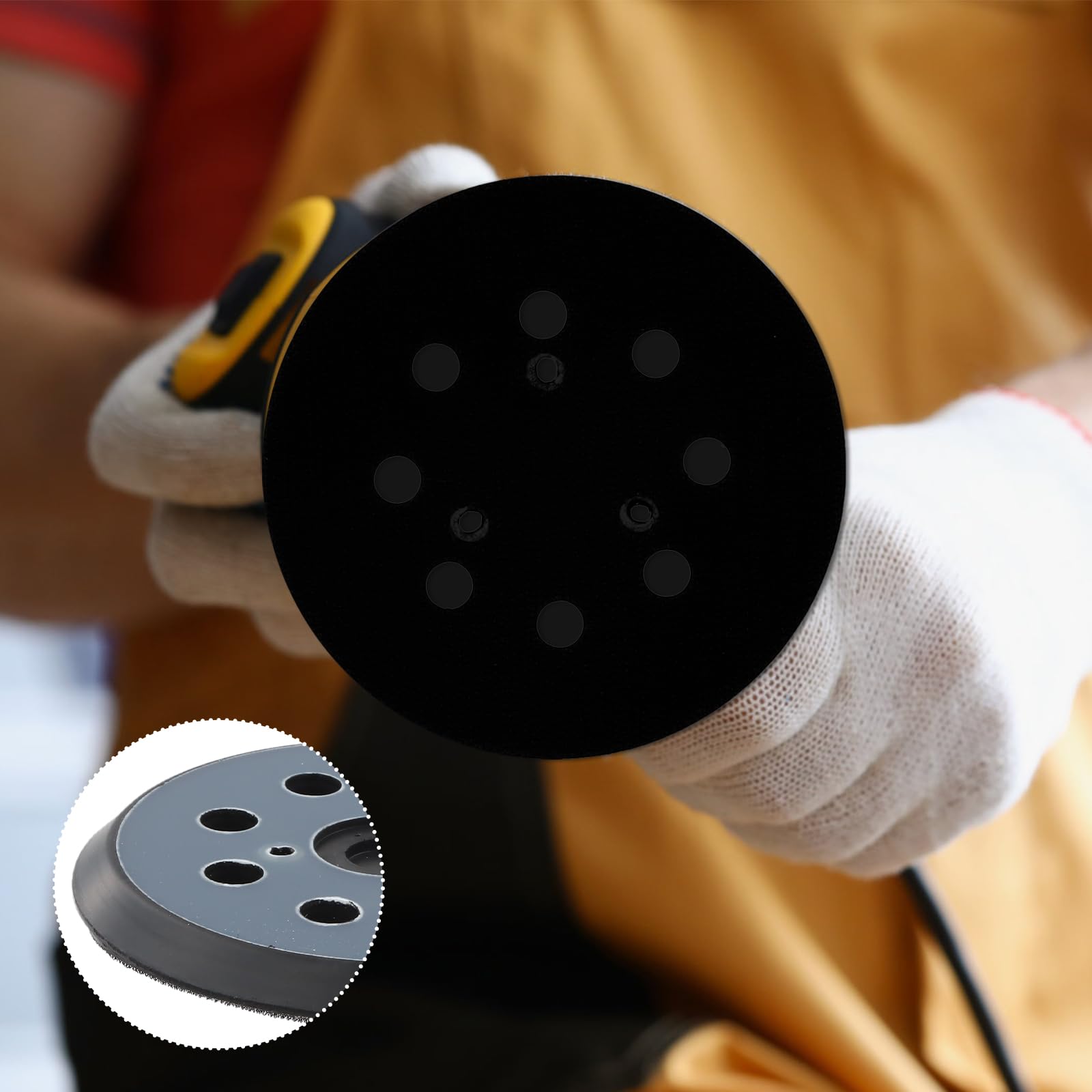 Plaquette De Rechange Pour Ponceuses Orbitales Makita, DeWalt, Porter Cable - 125 Mm, 8 Trous Aspiration - 4