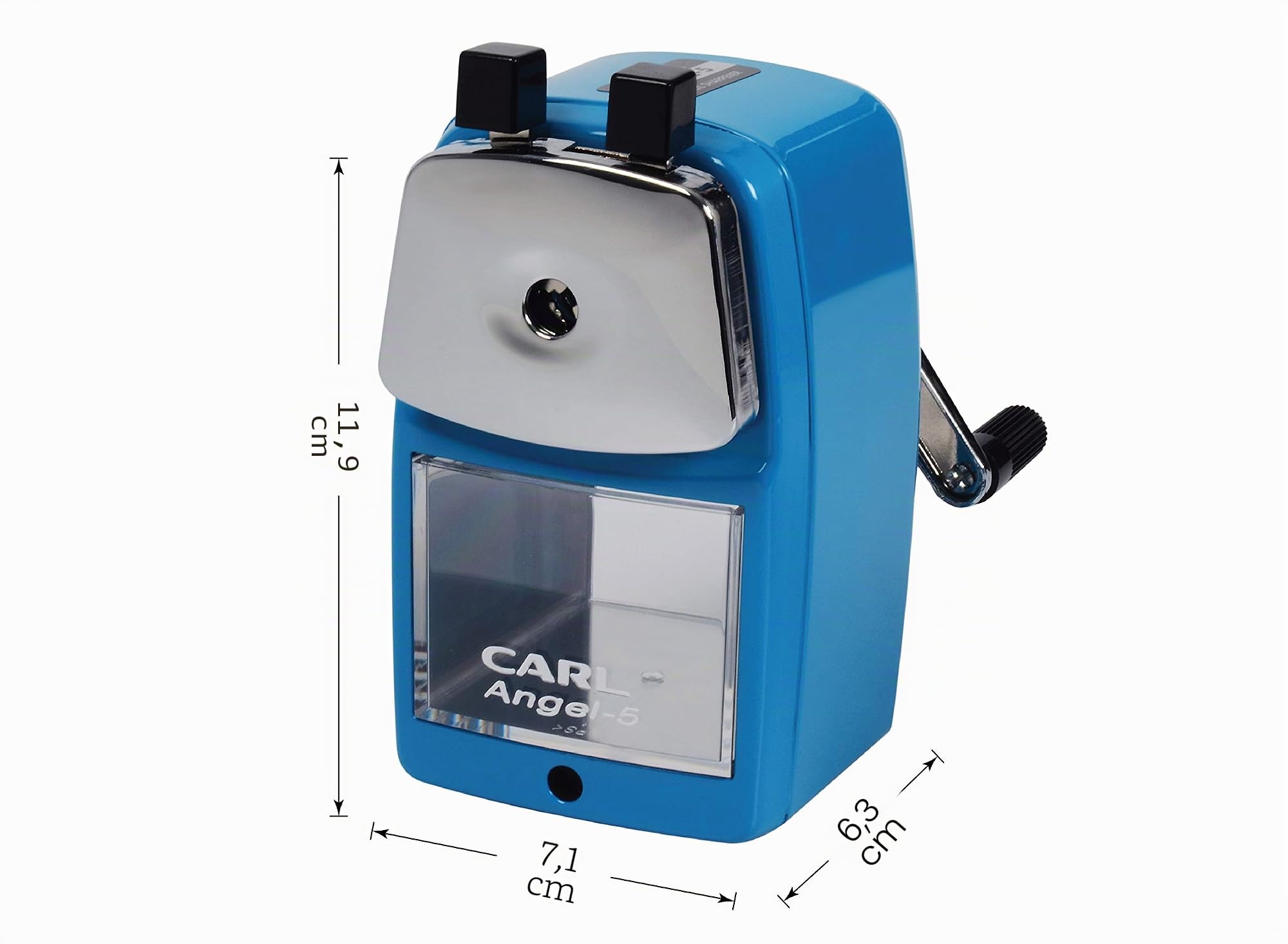 CARL Angel Temperamatite Manuale, Metallo Alluminio, Blu, Four full sized shelves