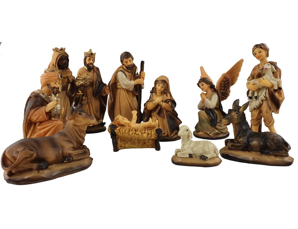 Riffelmacher Krippenfigurenset Basic 11-TLG. 78314-8-11 cm - Handarbeit Weihnachtskrippe Jesus Geburt Weihnachtswunder Heiligabend Dekoration