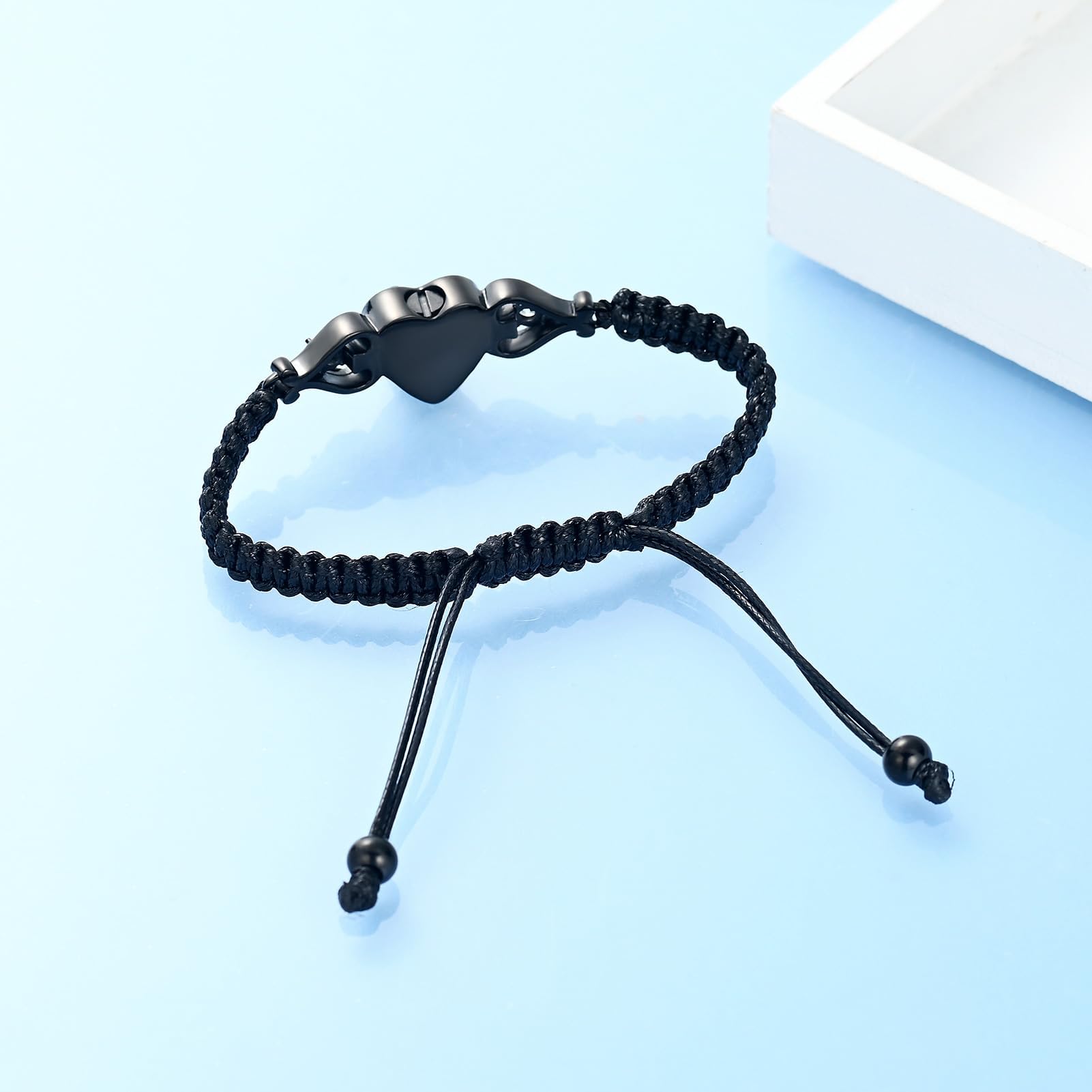 QGJNSGC Double Heart Cremation Bracelet for Ashes for Women Stainless Steel Sunflower Urn Bracelet Memorial Jewelry Loved Ones Human Pet Funeral Keepsake Gift Adjustable Bangle - Image 4