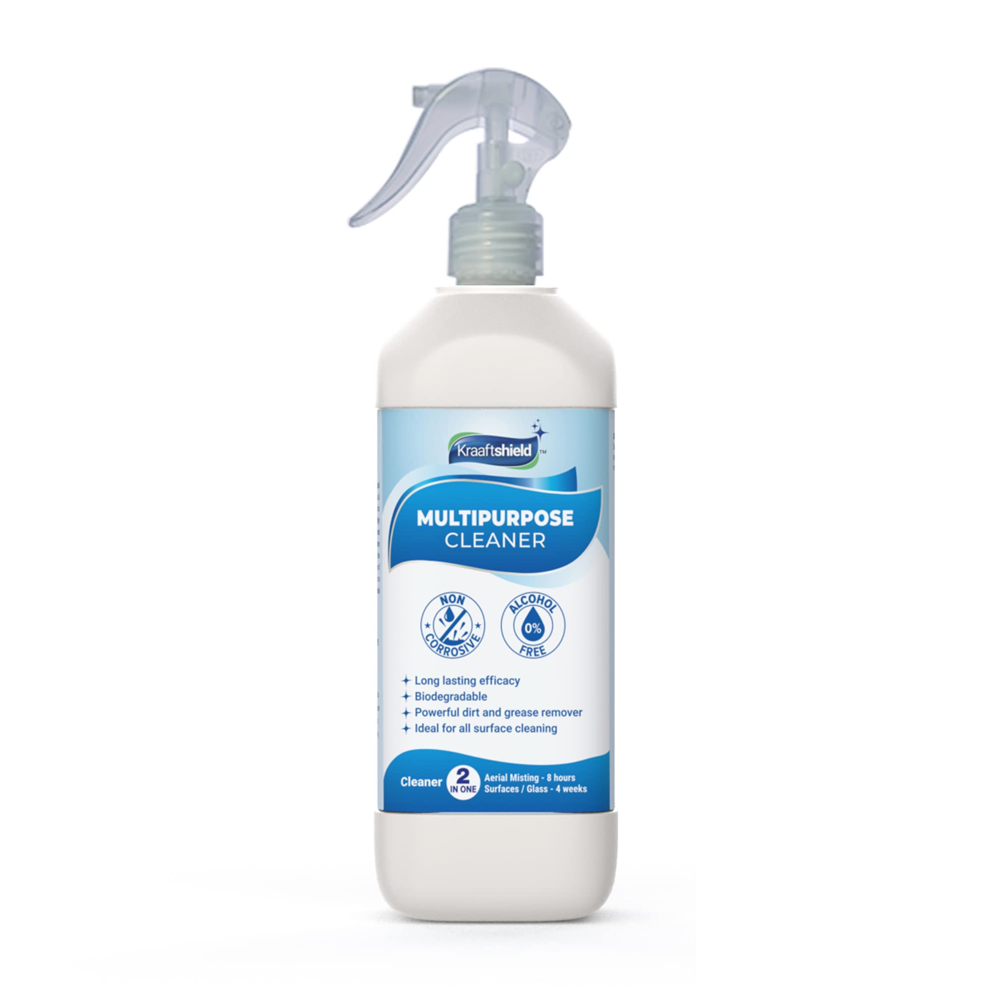 Multipurpose Cleaner | Non-Alcoholic | Non-Corrosive | Eco-Friendly | Ideal for Cleaning all Surfaces & Glass | Bathroom & Kitchen Cleaner | Household Cleaner | 500ml with Spray Gun