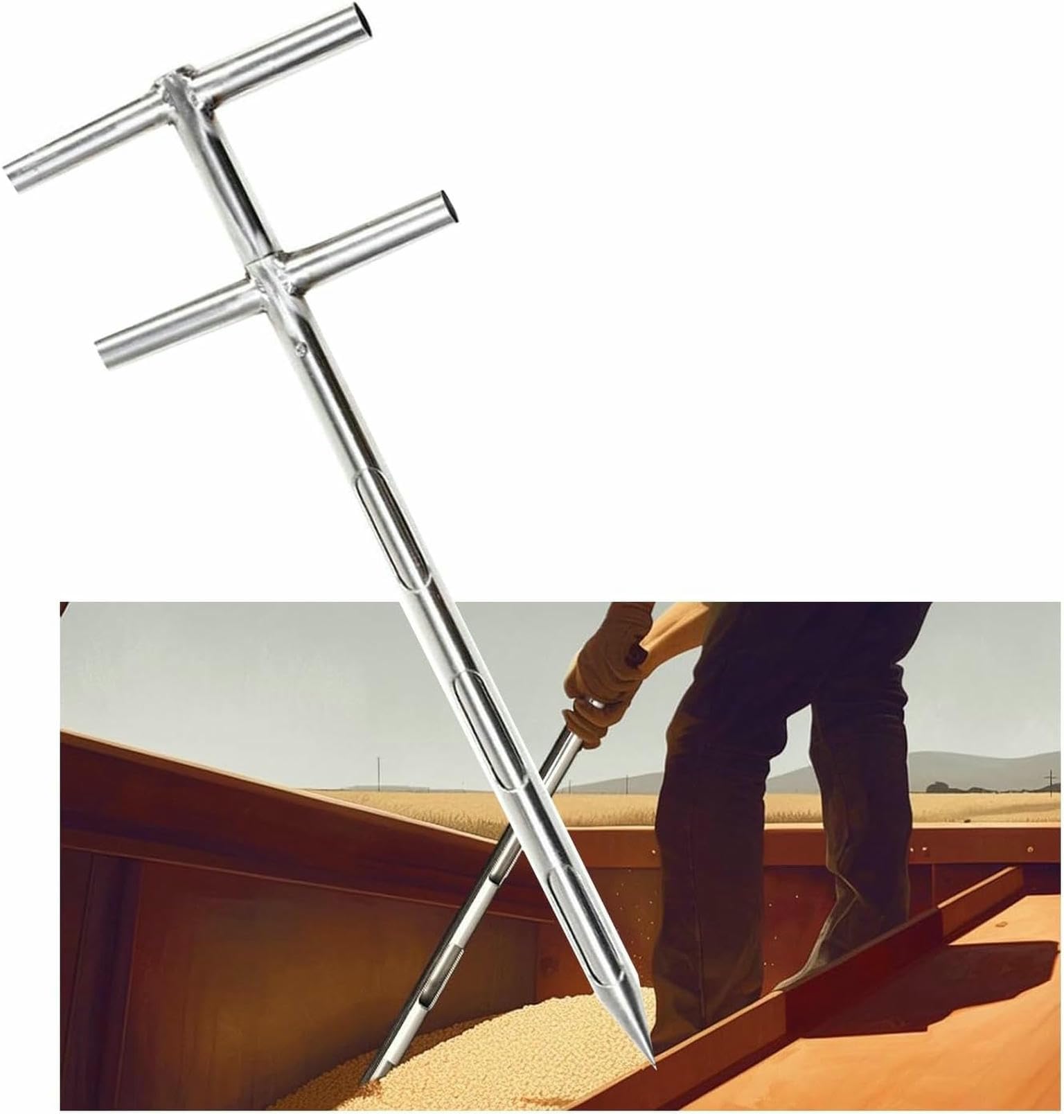 Campionatore industriale sfuso - Design robusto per campionamento di cemento, pellet di plastica, polveri chimiche nella produzione