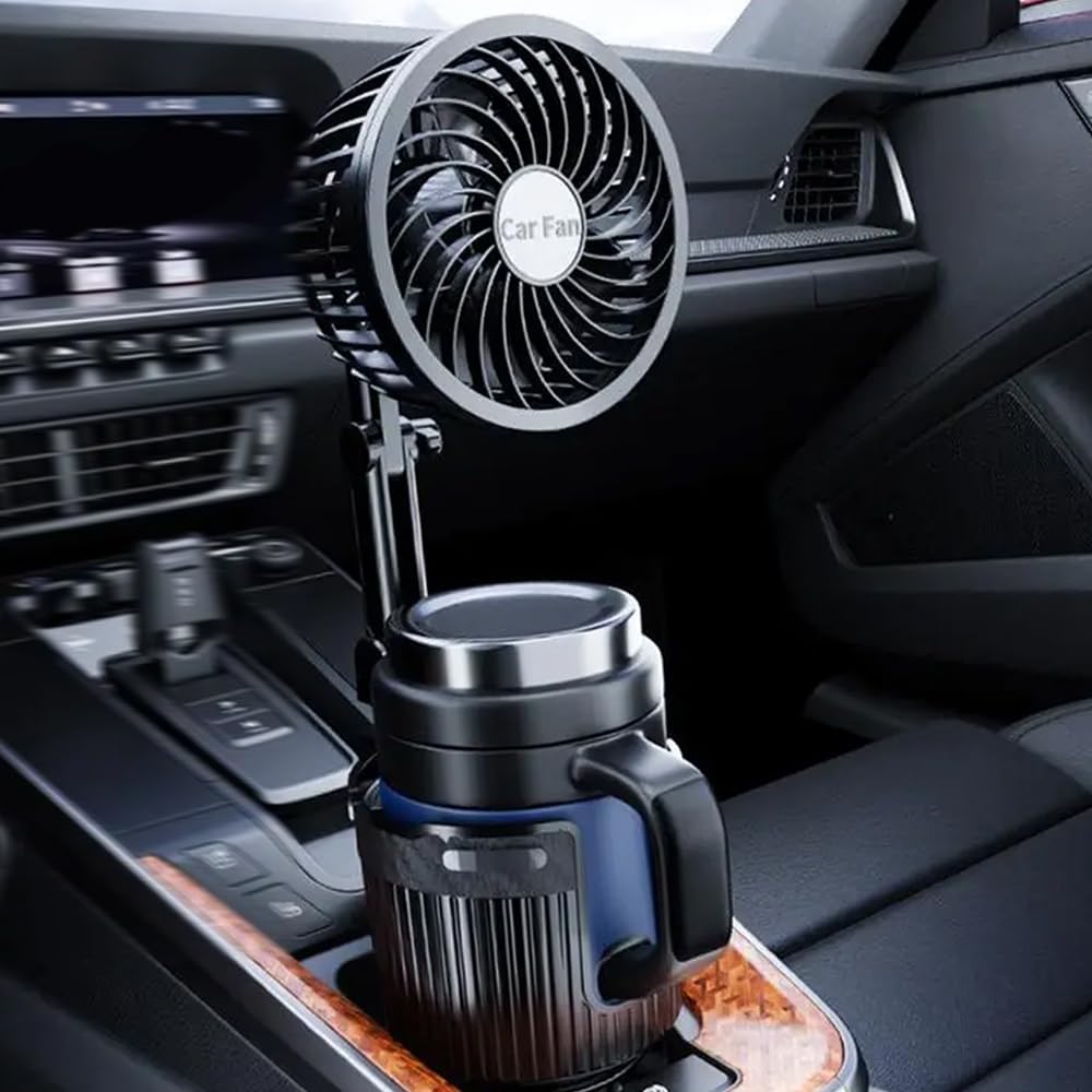 Riloer Cup Holder Fan Mini USB Fans Small Quiet, 6 inch, Fan Cup Holder Extender, Fit For Round Recess