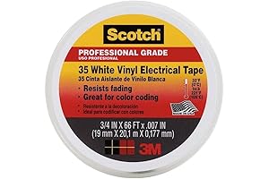 3M 10828 Scotch 35 Vinyl Electrical Color Coding Tape: White Electrical Tape...