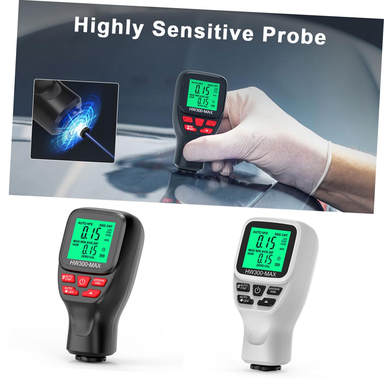 PLAFOPE Misuratore Digitale Spessore Vernice Compatto e Portatile Display LCD Retroilluminato Strumento Multifunzione con Goniometro e Livella per Misurazioni Precise Adatto per Controllo