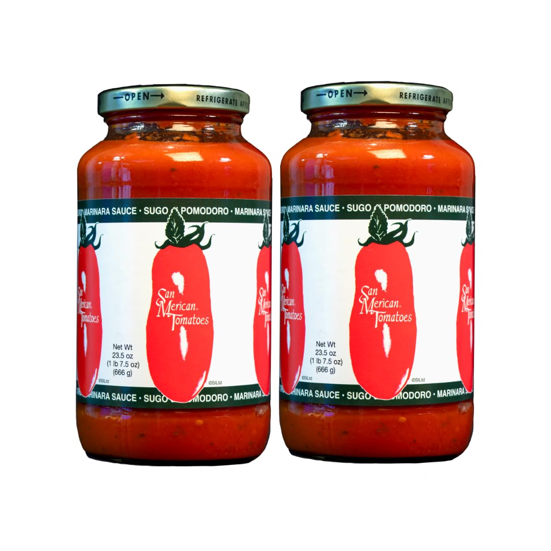 SMT San Merican Tomato Marinara Sauce - Marinara Pasta Sauce from Fully Ripened Tomatoes, 23.5 oz (Pack of 2)