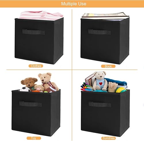 Miniatura 4 de PACHIRA E-Commerce Contenedores de almacenamiento en cubo, organizador de almacenamiento de 11 x 11 pulgadas, contenedores plegables de tela con