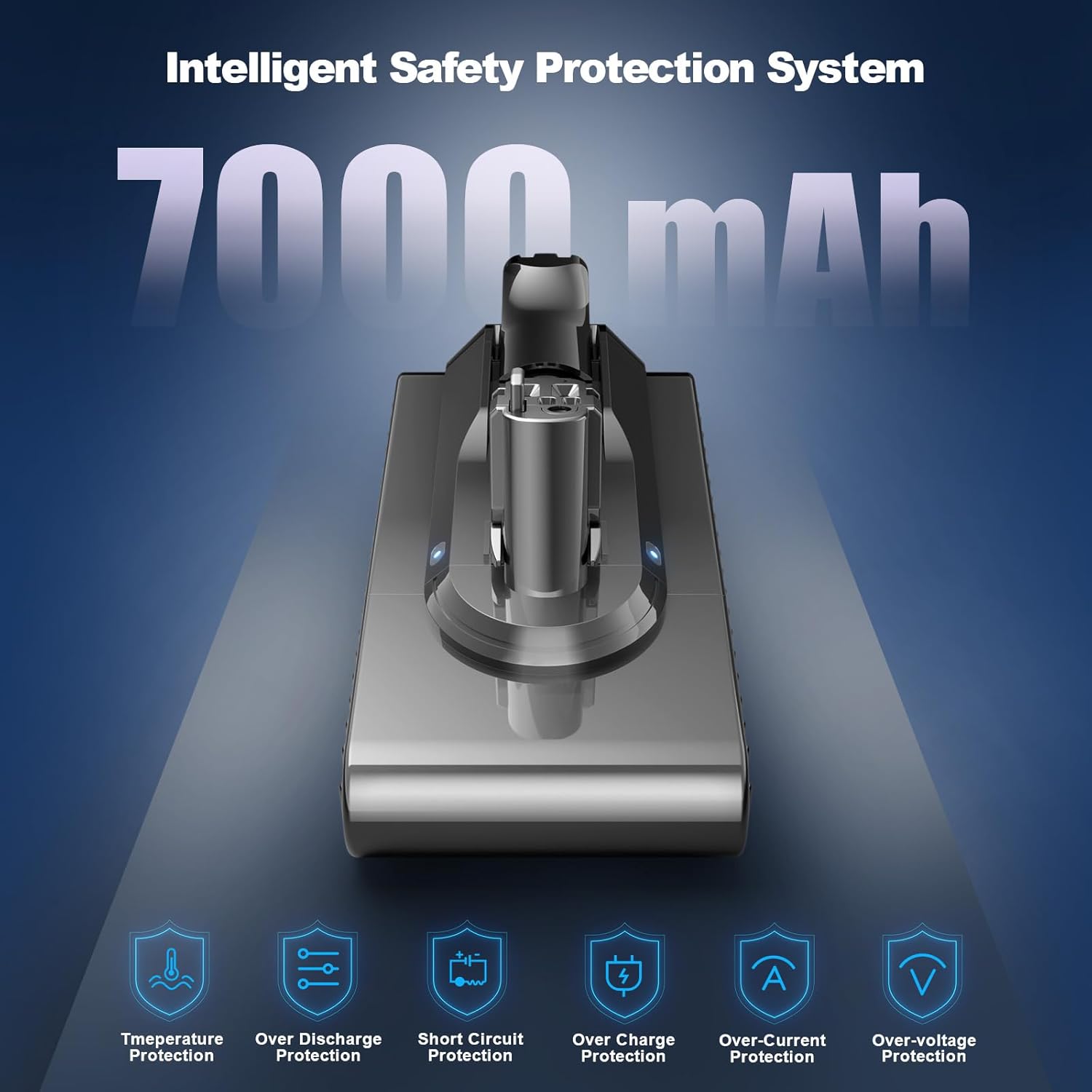 Bonadget 7.0Ah V11 Battery Replacement for Dyson Click-in Installation for Dyson V11 V15 V15 SV16 SV22 970425-01 25.2V Vacuum Cleaner（Not for Screw-in Model）