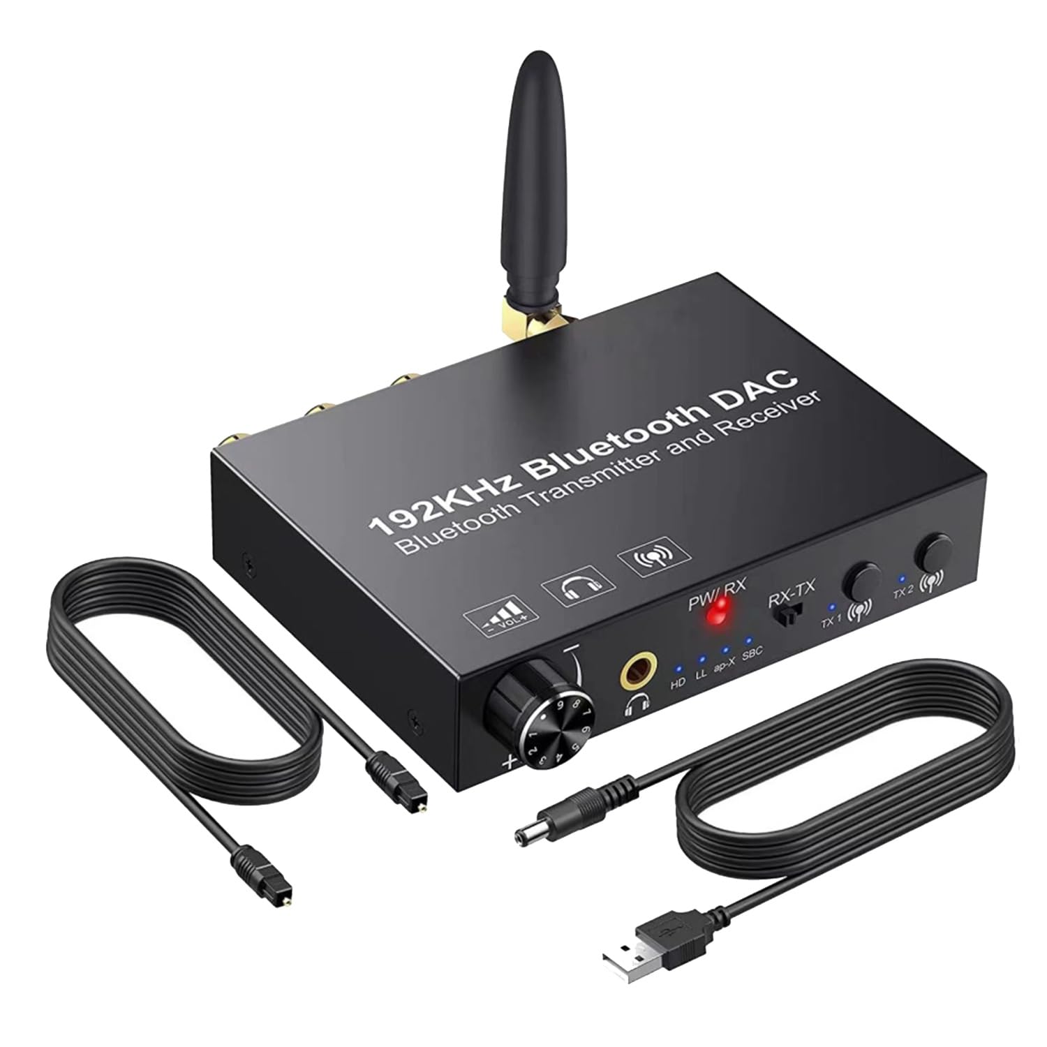 SUVIA Convertitore DAC Bluetooth 192KHz Trasmettitore Audio Wireless Ricevitore Adattatore Digitale Ottico da Coassiale Ad Analogico per TV Facile da Usare
