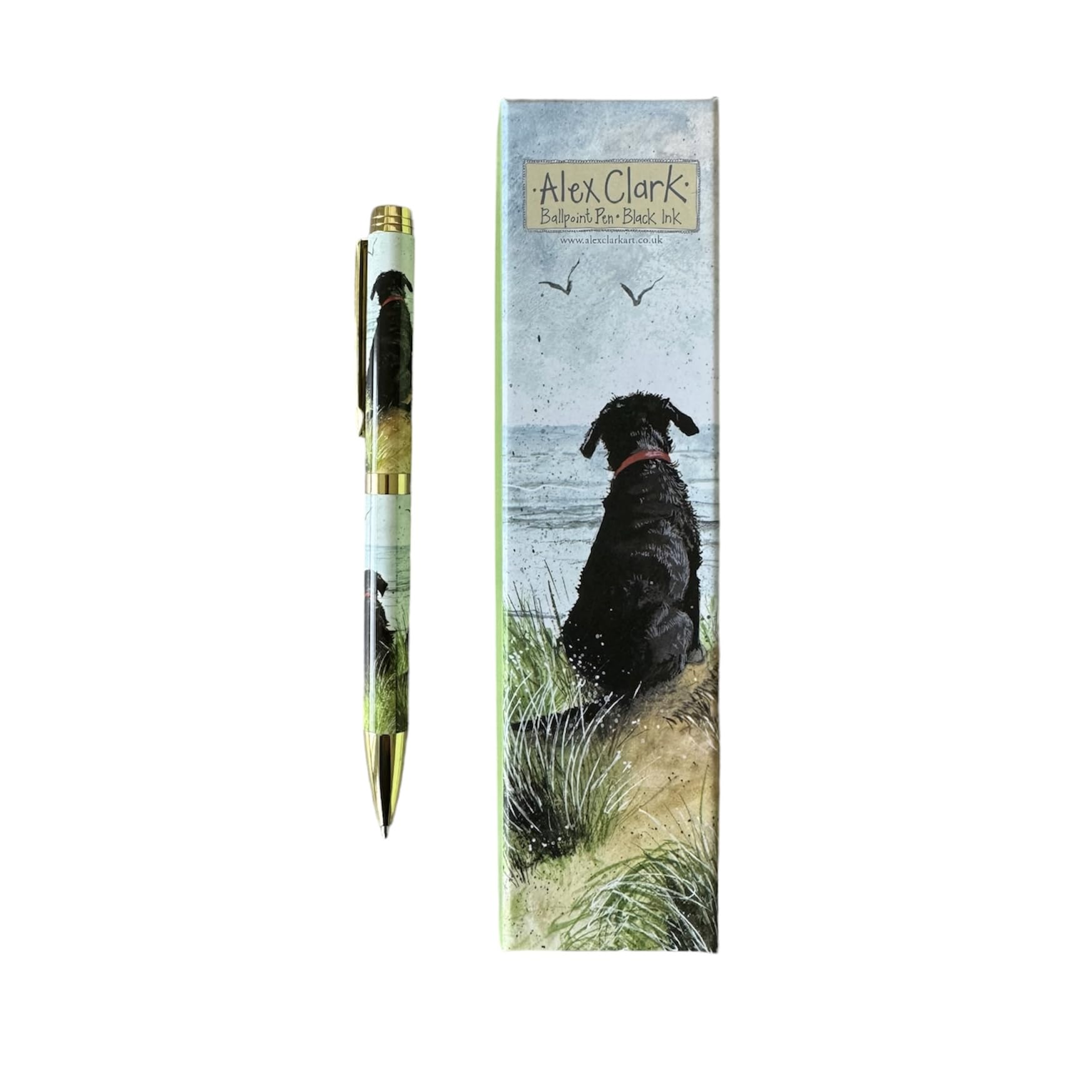 Alex Clark Labrador in the sand Dunes Ball Point Pen - Stationery writing gifts - black ink - ideal for office and school - in gift box - animals and florals - Dog lover gifts