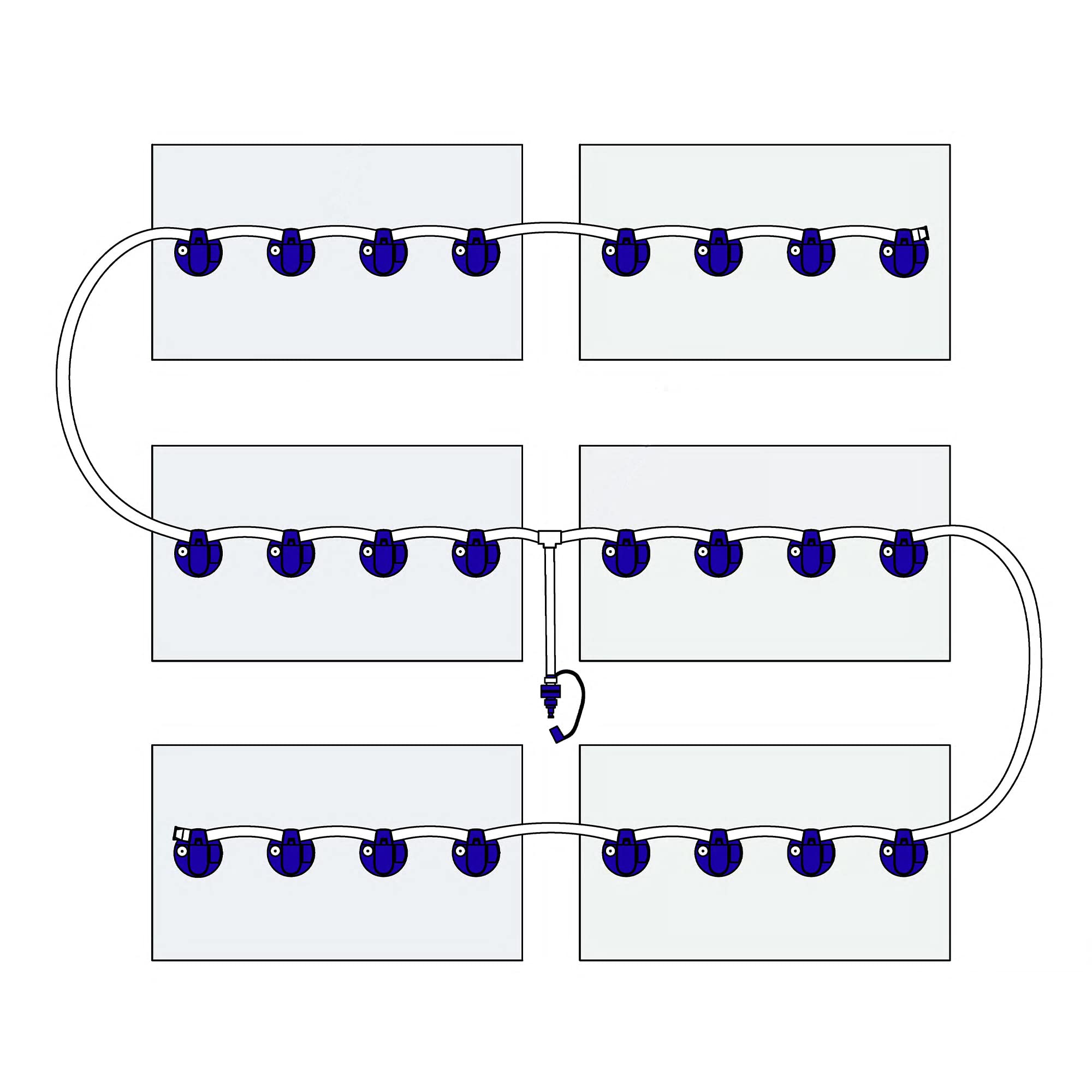 E-Z-GO TXT 48v Battery Watering System with Trojan/PD+/Powertron Batteries