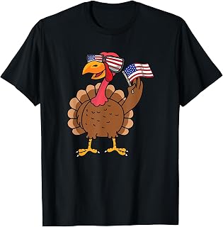 Thanksgiving Turkey USA Flag T-Shirt