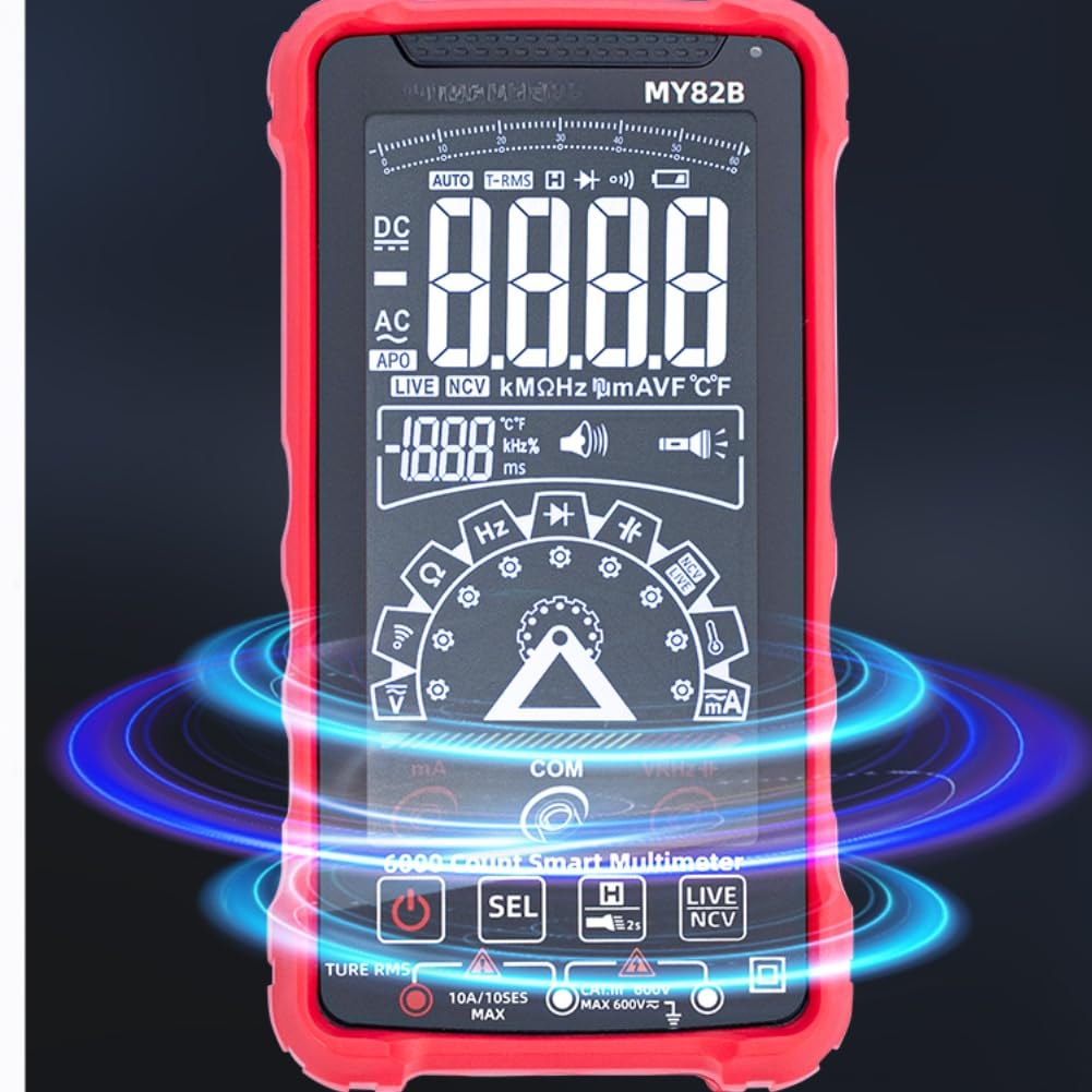 Multimetro intelligente ricaricabile 6000 conteggi per True RMS Touch Screen NCV Live Detector Tester di corrente di tensione per la casa fai da te 156x81mm