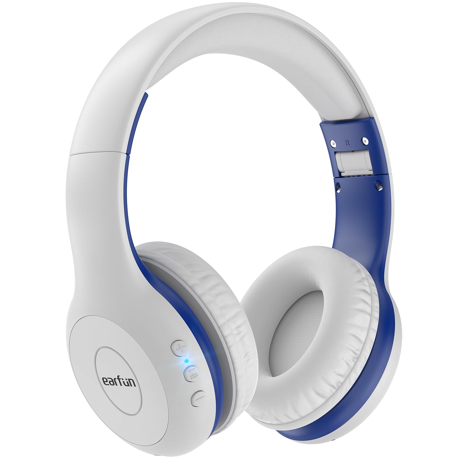 EarFun Bluetooth Kopfhörer Kinder, 85/94dB Lautstärkeregelung, HiFi Sound, HD-Mikrofon, 40 Std Akku, Faltbare, Einstellbar, Kopfhörer Kabellos Bluetooth Kinder für Schule/Reise/PC, Weiß