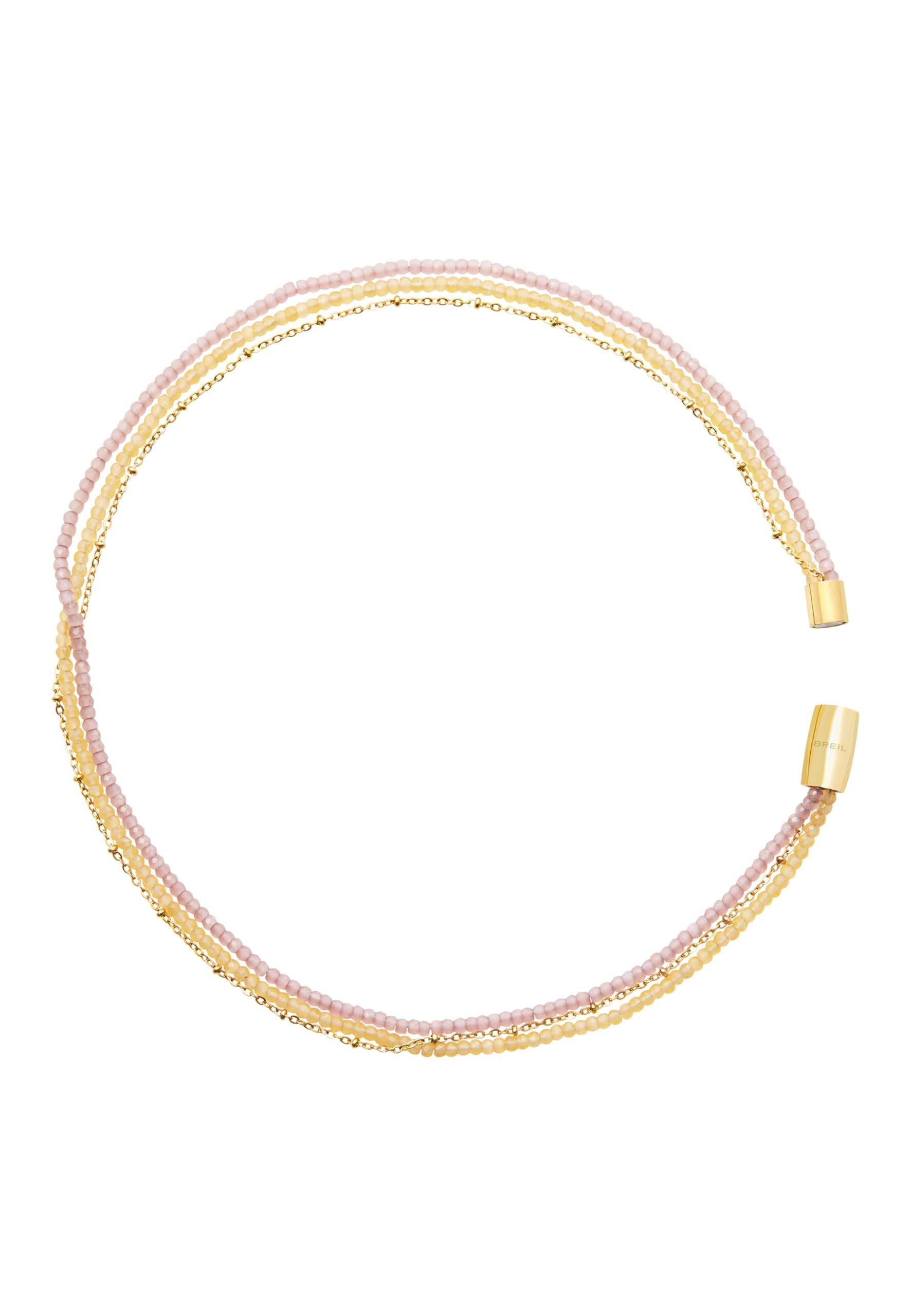 Breil, Collezione Magnetica System, Girocollo Donna in Acciaio Lucido Effetto Specchio e Pietre Naturali, Pratica Chiusura con Magnete, Idea Regalo Donna