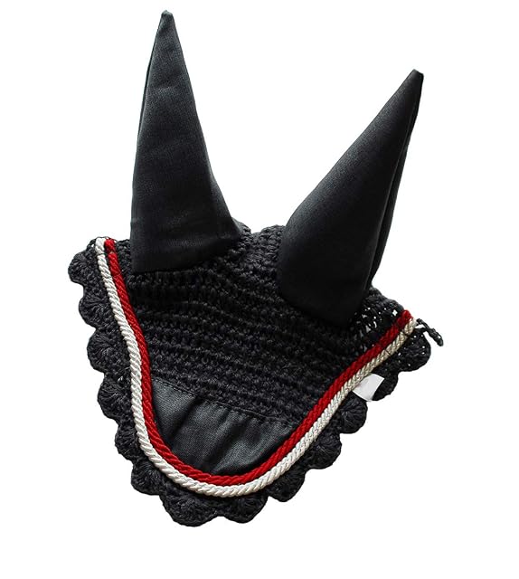 Rhinegold Fly Veil/Noise Muffler-Pony-Denim/Red Velo de Mosca, Mezclilla/Rojo