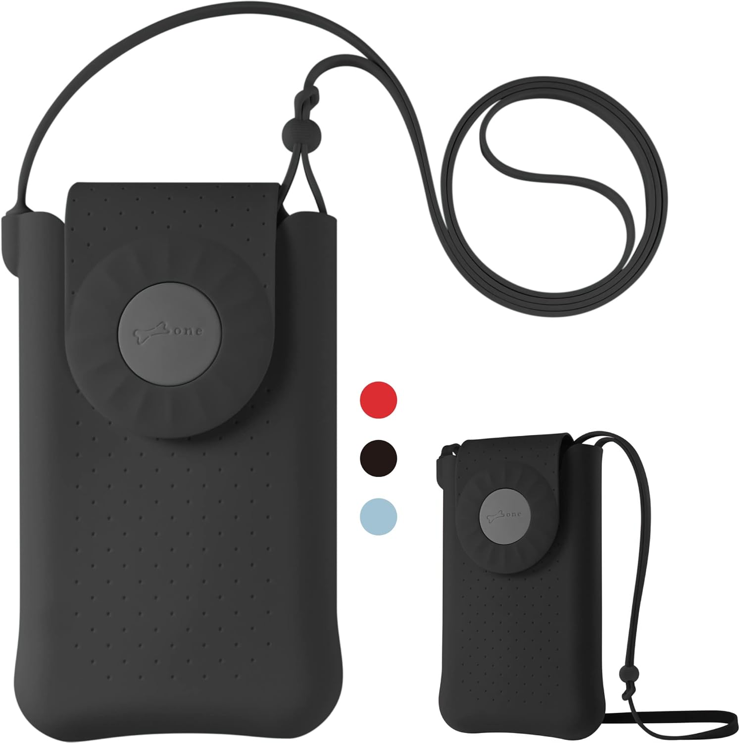 Bone Crossbody Phone Bubble Bag 1, Cell Phone Purse with Shock-Absorbing Design & Magnetic Closure, Adjustable Silicone Shoulder Lanyard Strap (Black)