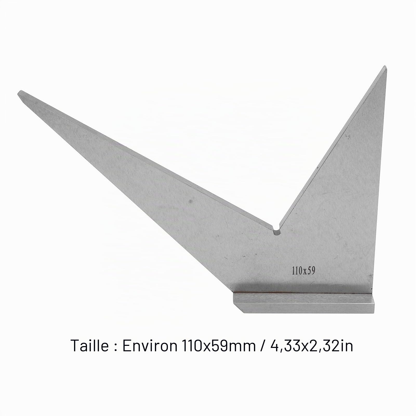 Equerre de mécanicien, Equerre de mécanicien 30 45 90 120 degrés avec base, Equerre à onglet 45 degrés en acier carbone DIN 875/2 Règle d'angle standard, 110x59mm