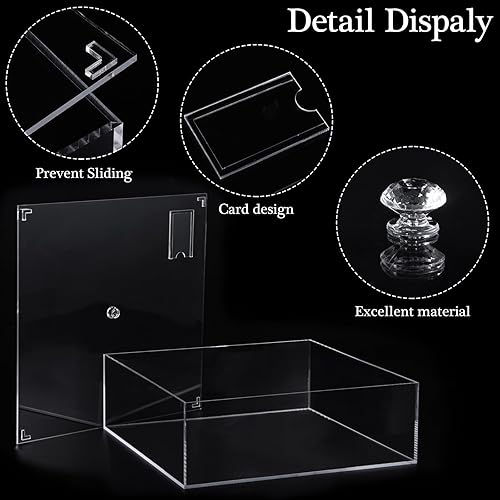 Miniatura 23 de Cajas de cubo cuadradas de acrílico transparente, contenedores cuadrados de plástico con tapa, organizador de almacenamiento de plástico de 5.9 x