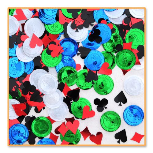 Confettis de poker Beistle léopard pour décorer une table de jeu de cartes