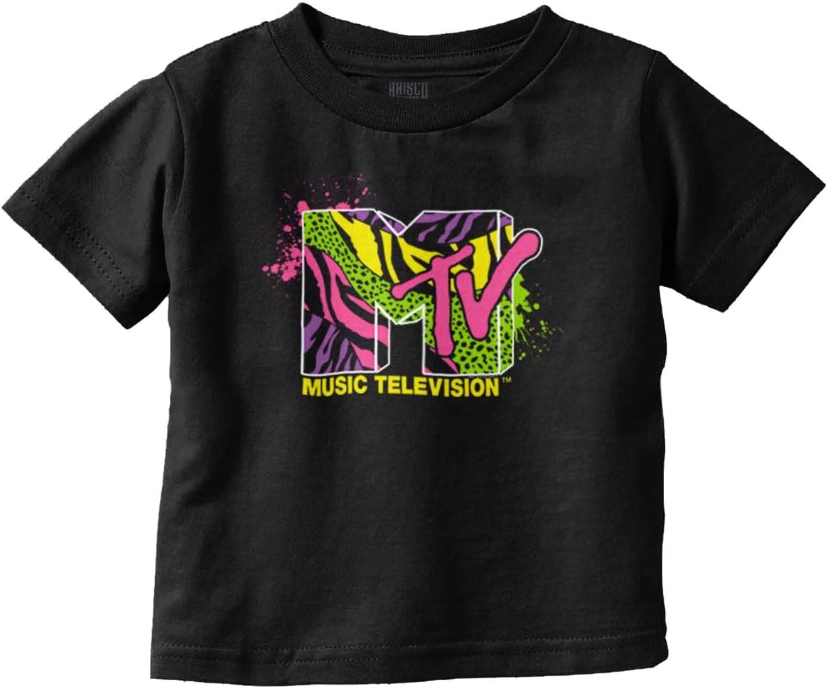 Retro MTV Colorful Animal Print Logo Youth T Shirt Tee Girls