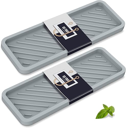 EG-SIPRO Bandeja organizadora de fregadero de cocina, soporte de esponja para fregadero de cocina, bandeja de baño, bandeja de esponja de silicona